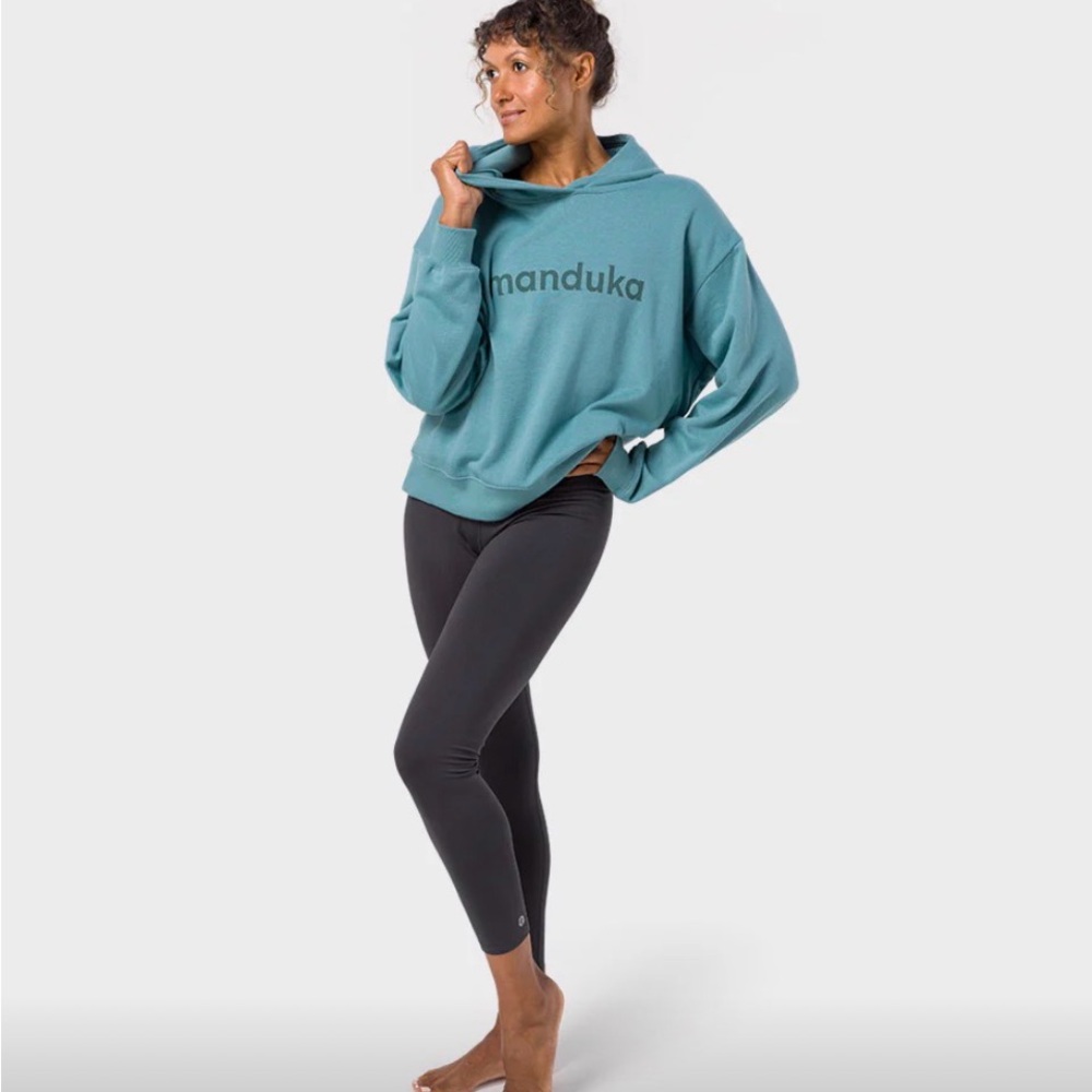 manduka Teal Hoodie Sweatshirt